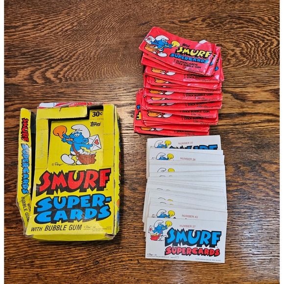 Vintage 1982 Topps Smurf Supercards Trading Card Pack Peyo Retro 80s Collectible - Picture 3 of 8